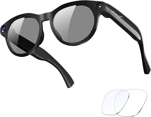 AI Smart Glasses with Camera, 8MP HD Bluetooth Camera Glasses,1080P Video Recording,Real Time Translation Sunglasses,AI Assistant,Object Recognition,Open-Ear Music for Travel, Meetings Vlog