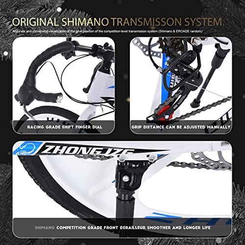 Adult Commuter Road Bike For Men Women, 26'' 21 Speeds Comfortable Outdoor City Bicycle Hybrid Mtb Bikes With 700C Wheels, Light Weight Aluminum Frame, Full Suspension, Dual Disc Brake (Black) #TOP6