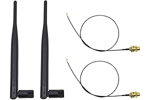 2 x 2.4GHz 6dBi Indoor Omni-Directional WiFi Antenna 802.11n/b/g RP-SMA Female Connector...