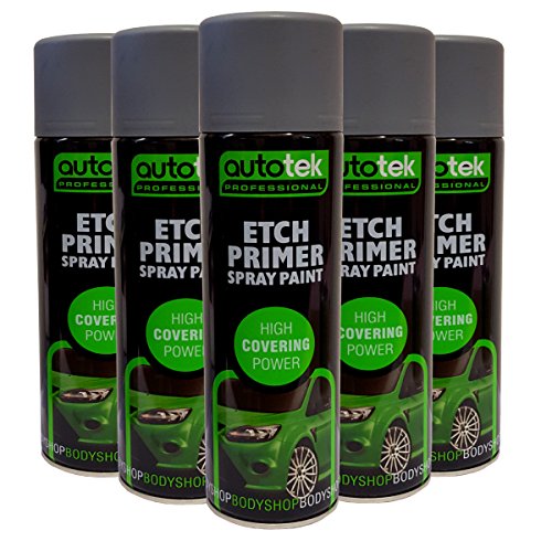(6 CANS) Autotek Etch Primer Spray for Aluminium Galvanised Steel Stainless GRP Plastic