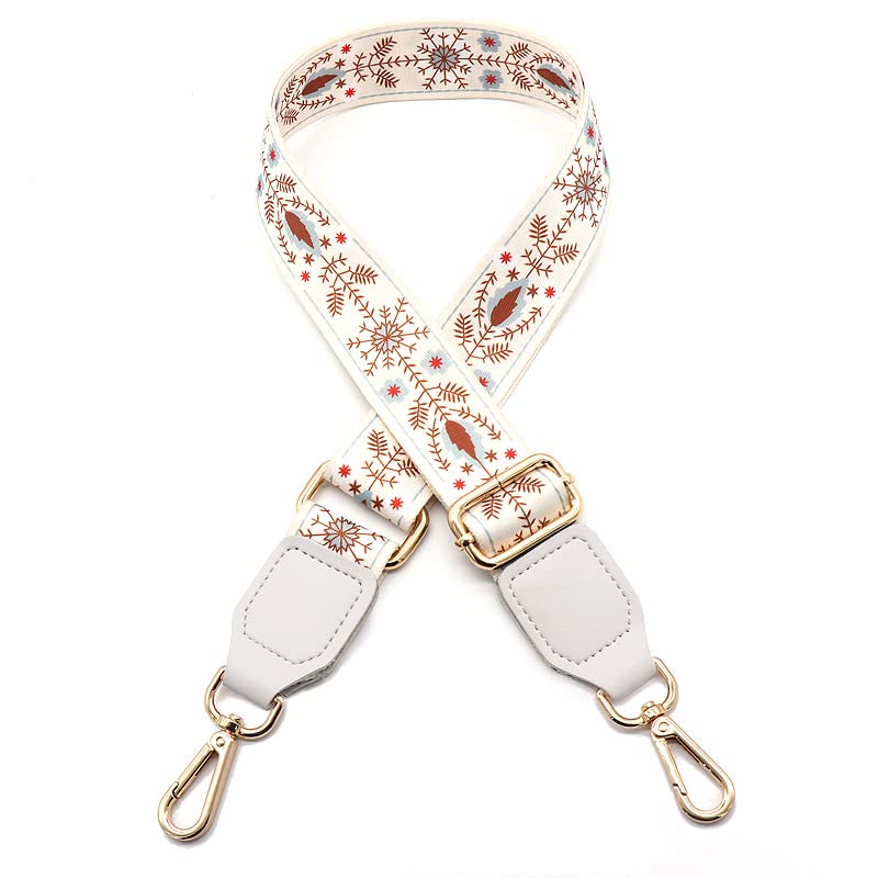Purse Strap Replacement Crossbody Wide Shoulder Sling Side bag Strap Adjustable Canvas Straps Handbag Strap Replacement Belts (White)