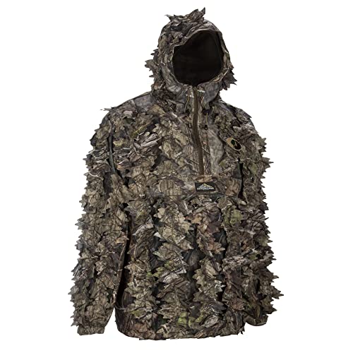 Image of North Mountain Gear Leafy Camo Hunting Jacket - Lightweight 1 /2 Zip Hoodie with Hood & Pouch