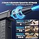 BKXCHA Elektrische Staubgebläse Druckluftspray mit LED-Licht, 3-Gang 150000 U/min Compressed Air Duster, 6000mAh Schnellladung Gebläse Akku, Staubgebläse mit Reinigungsbürste für PC,Tastatur,Auto,Sofa