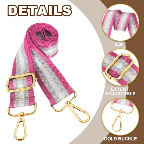 Image of PATIKIL Purse Strap, Wide Shoulder Strap Adjustable Crossbody Bag Straps Universal Replacement Shoulder Bag Belt for Women's Handbags Canvas Guitar Bag Backpack, Rose Red