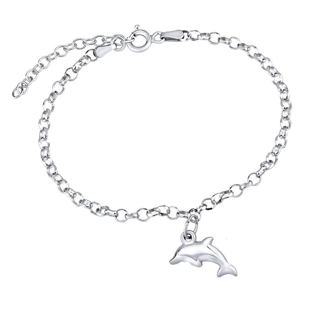SILVEGO - ZT151095VSW - Tobillera para Mujer de Plata 925 con Colgante Delfín