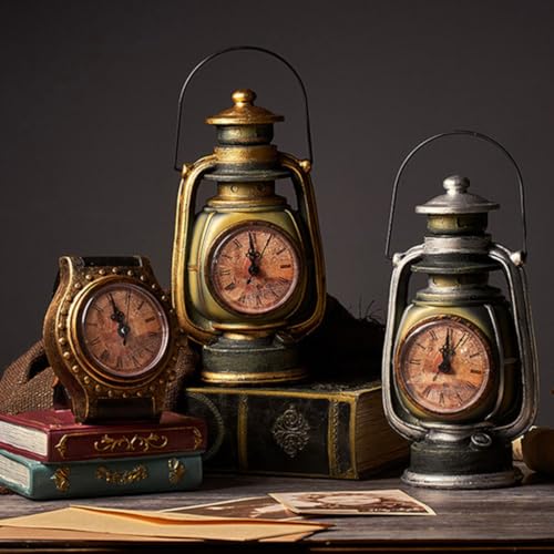 Reloj vintage fácil de leer Operitacx con forma de lámpara para regalo de hogar 8