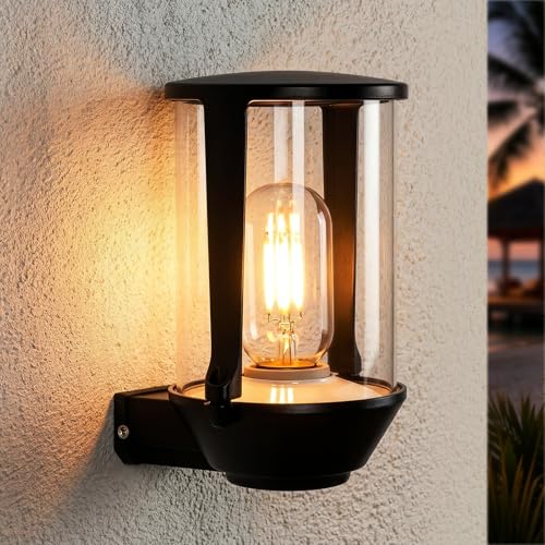 Glitzerlife LED Wandlampe Aussen Außenwandleuchte - Wandleuchte IP65 E27 Schwarz Wasserdichte Aussenlampe Aussenleuchten Wandbeleuchtung für Hauswand Balkon Flur Wand MAX.40W ohne Leuchtmittel Glitzerlife LED Wandlampe Aussen Außenwandleuchte - Wandleuchte IP65 E27 Schwarz Wasserdichte Aussenlampe Aussenleuchten Wandbeleuchtung für Hauswand Balkon Flur Wand MAX.40W ohne Leuchtmittel
