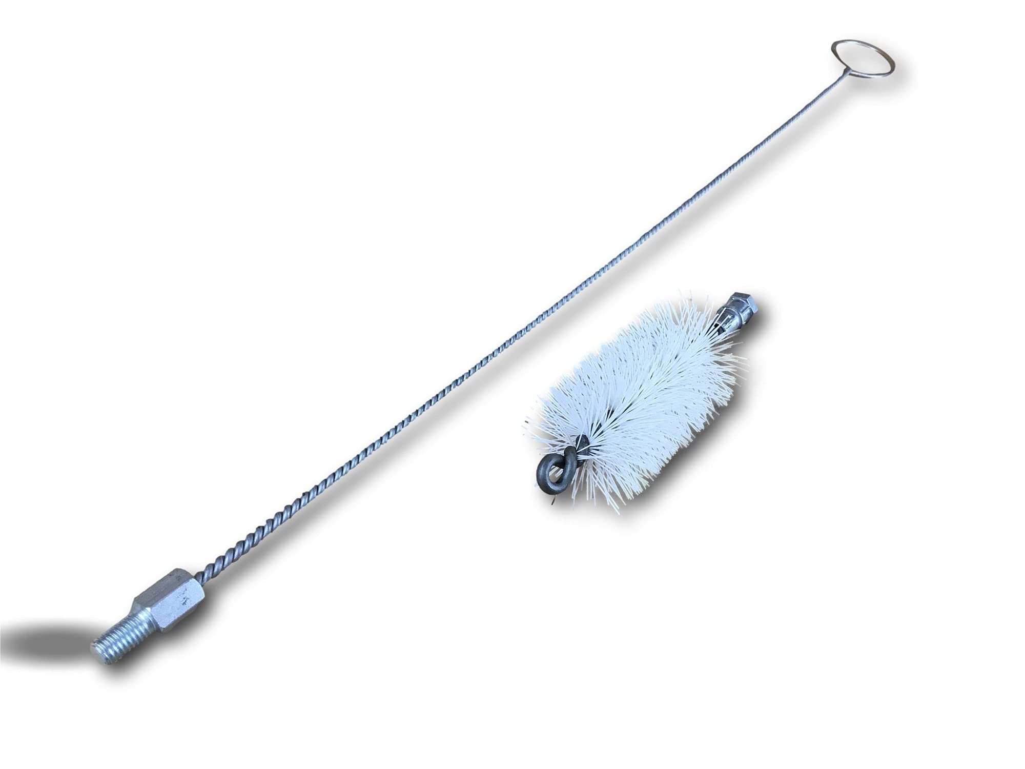 Nylonowa szczotka do rur z drążkiem 90 cm | Zestaw 3 | Ø 50 mm | Czyszczenie | Eliminacja osadów w rurach PCV | Przyłącze gwintowane | Ocynkowana stalowa podszewka z nylonu | Kibros 41SCN50Tx3