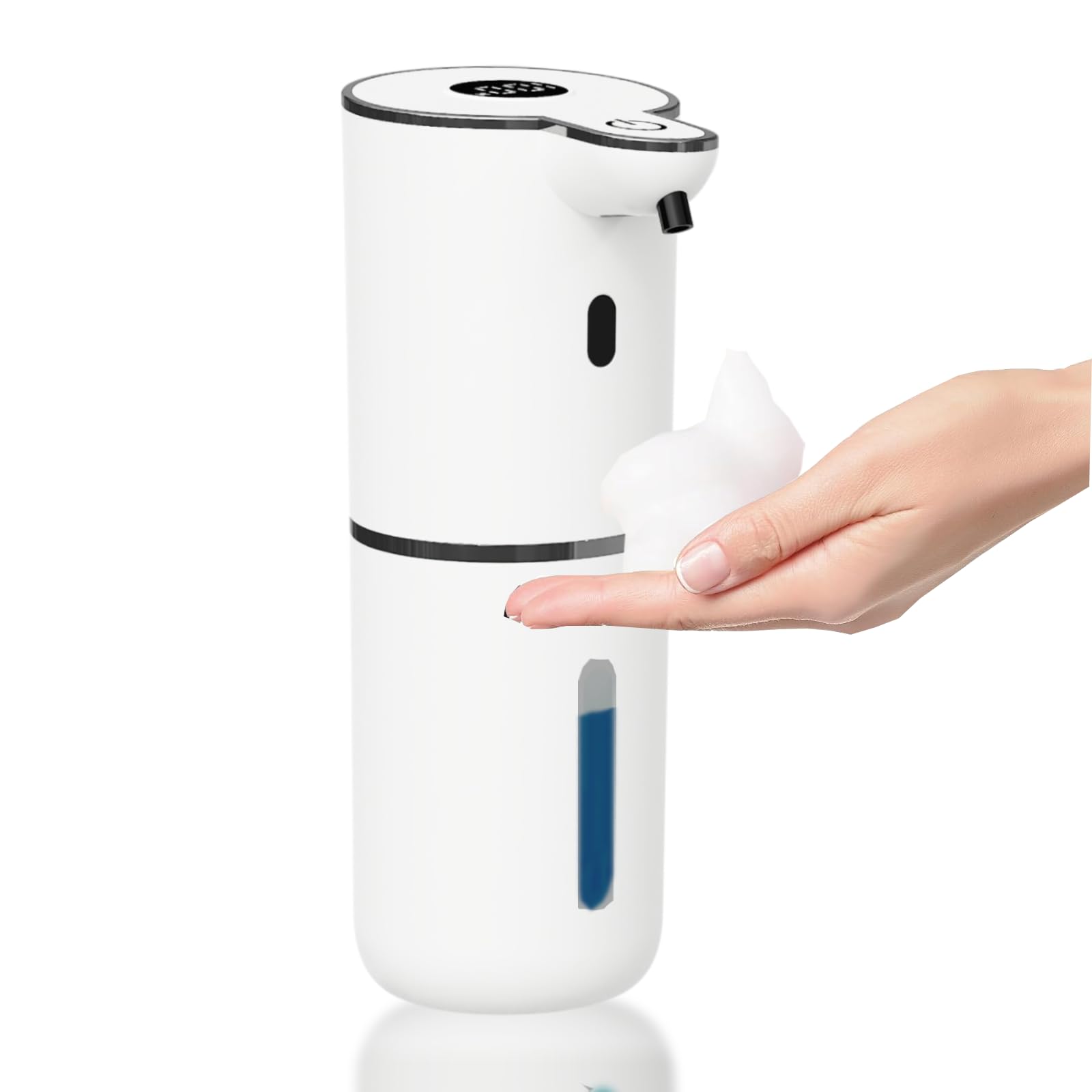 Dispensador automático de jabón sin tacto, dispensador de jabón espumante con 6 niveles ajustables manos libres USB recargable dispensador eléctrico montado en la pared dispensador de platos cocina