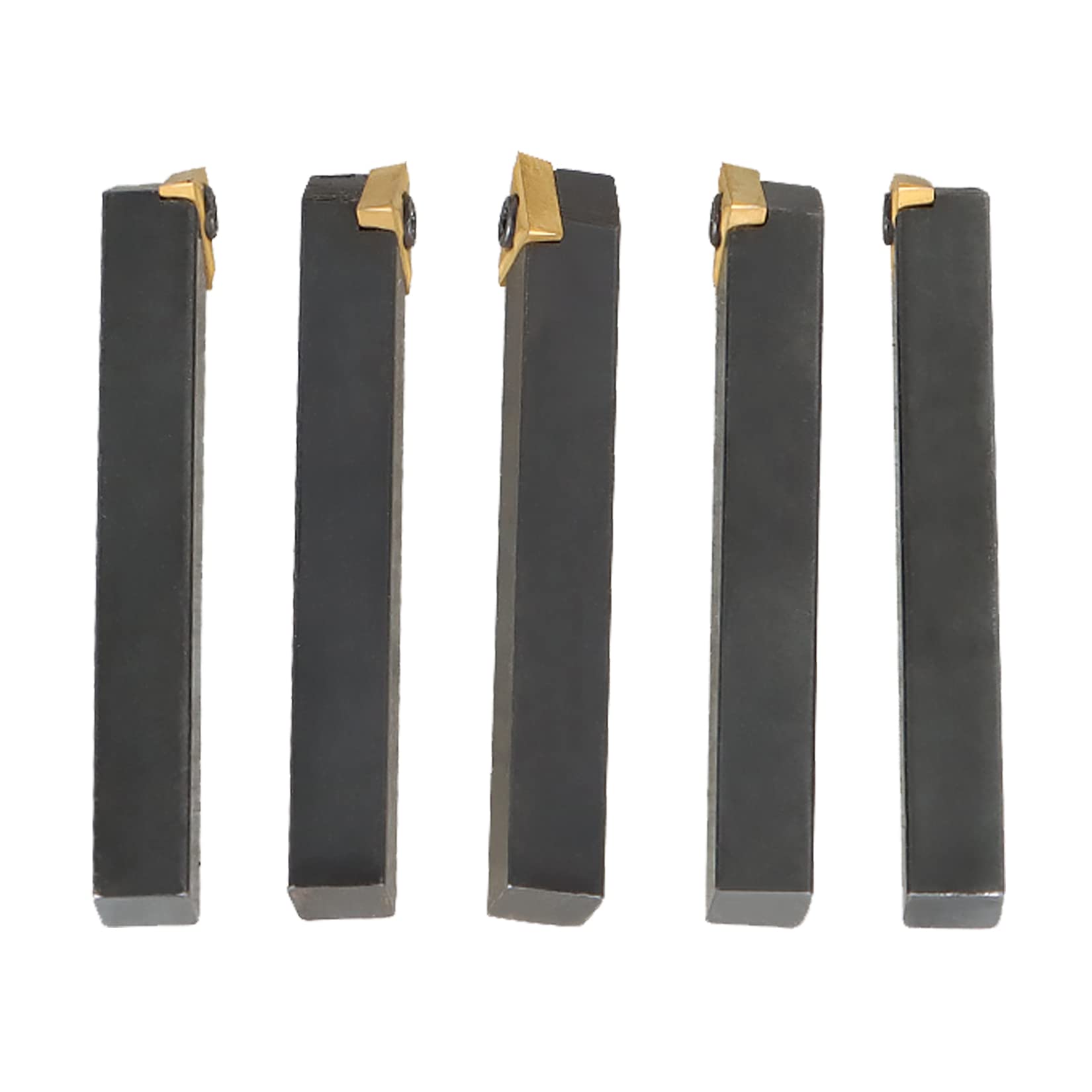 Set di 5 portautensili indicizzabili per tornio con gambo da 1/4", utensili per tornio in metallo duro CNC adatti per operazioni di finitura, tornitura di fori interni, alesatura, foratura, ecc.
