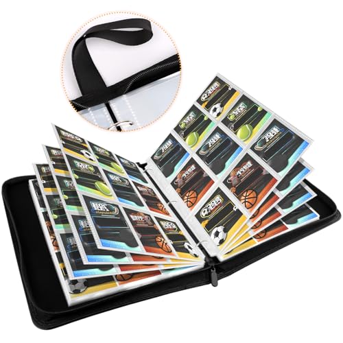 TNOMSNO Album Carte, Carte Album Classeur 50 Pages, Classeur Carte Magic avec Fermeture Éclair, Livre Carte avec Couverture en Cuir (900 Pochette 50 Pages) – vue 3