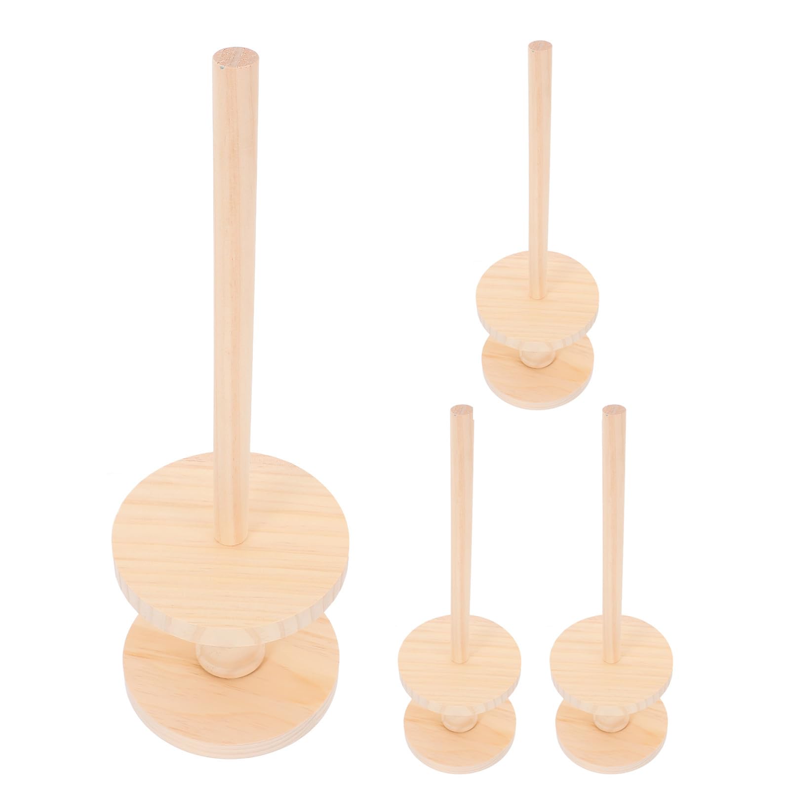 4 soportes apilables de madera para donuts, soporte reutilizable para exhibir en panadería, bollos, muffins y pasteles, ideal para decoración de eventos de cumpleaños.