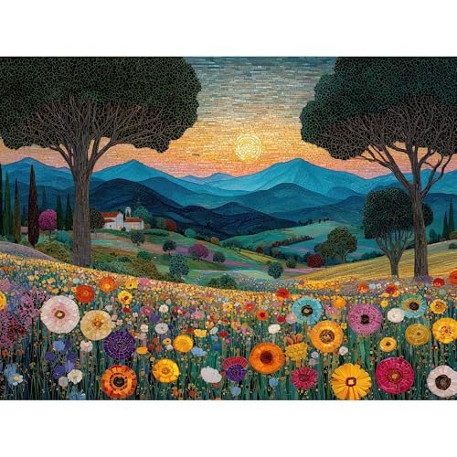 Rompecabezas para adultos de 1000 piezas, arte fantástico | Encaje seguro, superficie mate sin reflejos, cartón grueso y resistente, incluye póster de referencia, guía trasera A-F, decoración para pared enmarcable
