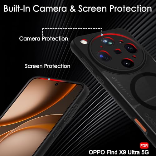 Image of TheGiftKart Hybrid Shockproof Back Cover Case for Oppo Find X9 Ultra 5G Compatible with MagSafe | Camera Protection Module | Hard Back Cover Case (PC & TPU, Translucent Smoke Matte Back, Black Sides)