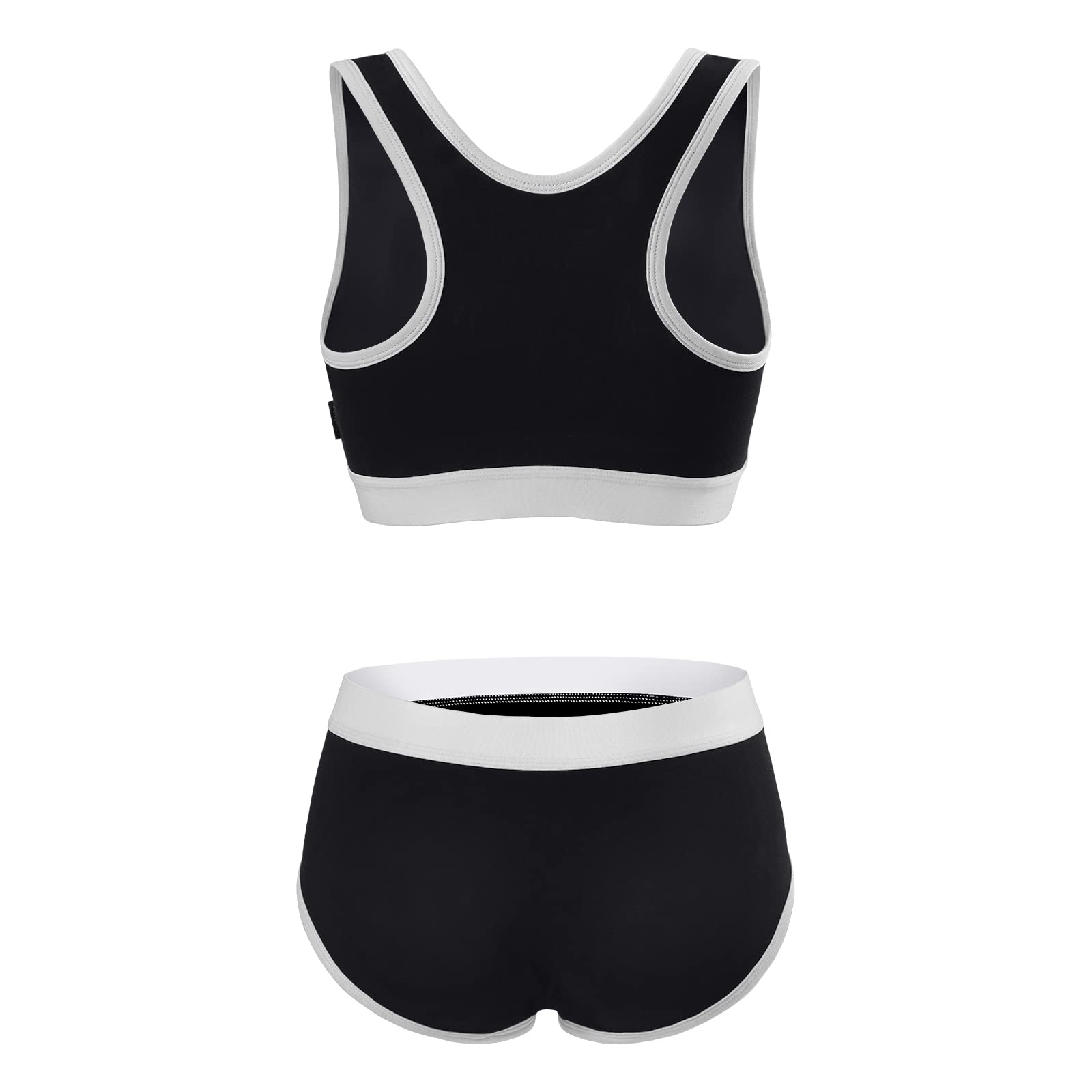Littleforbig Women Cotton Camisole and Panties Sports loungewear Bralette Set - Let's Play Gamer Girl: Medium Black