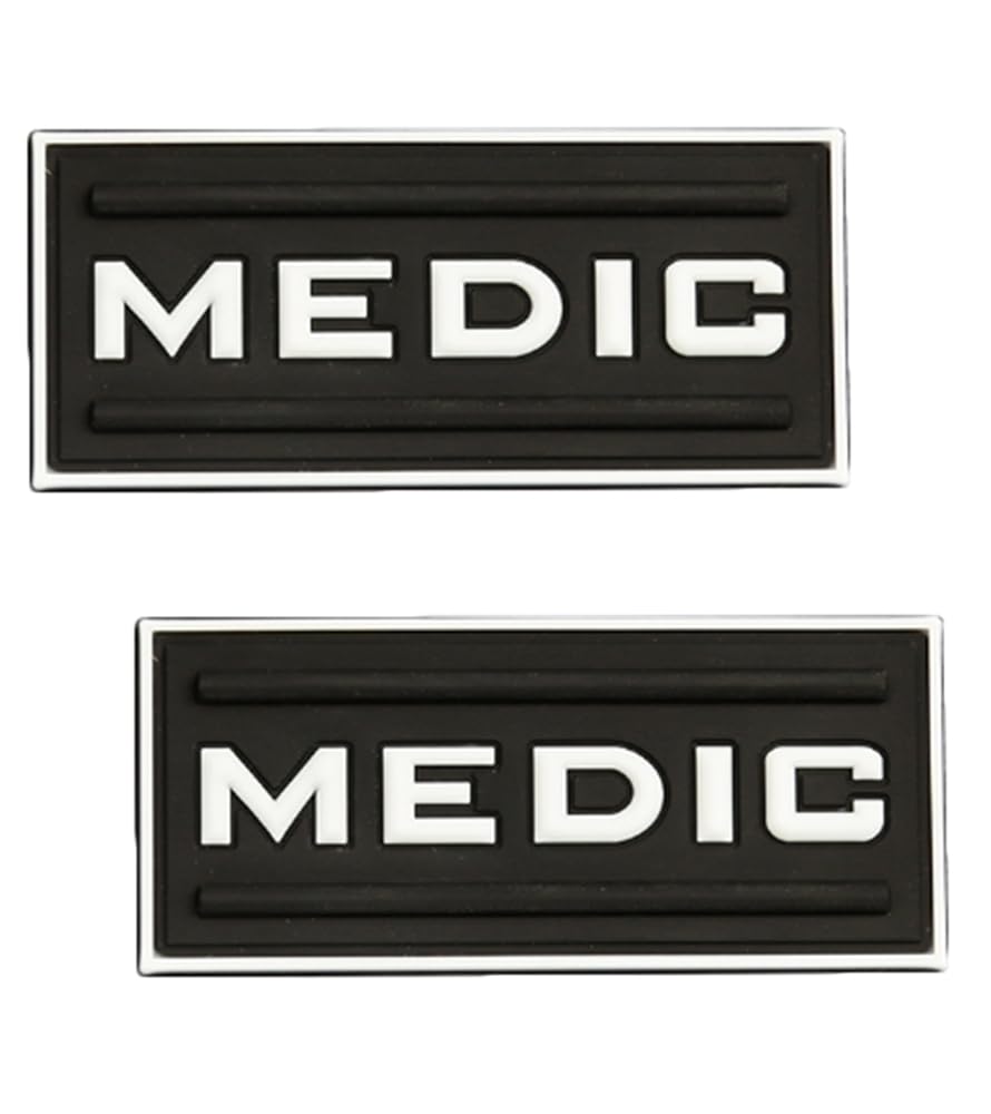 EnigmaGlow2 Pcs Glow at Night Medic Patches EMT EMS Paramedic Medical Star of Life Patch 3D PVC Rubber Applique Emblem Hook Backed