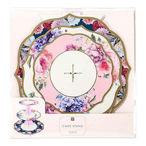 Talking Tables Reusable Floral 3 Tier Cake Stand for Mother's Day Serving Cupcakes and Sandwiches– Reversible Cake stand for Afternoon Tea Party Decorations for Weddings, Birthdays, Baby Showers - Image 2