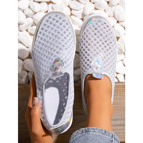 Orthopedic Walking Shoes for Women,Fashion Sneakers for Women 2024 Comfortable Arch Support Shoes Breathable Lightweight Mesh Air Cushion Athletic Shoes Low Wedges Platform Sneakers4