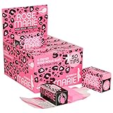 ROSE MARIE Zigarettenpapier Ultrafines Rolls | 20 Packungen á 5 Meter Rolls + 50 Rosa Tips | Ultra Feines Endlospapier