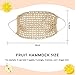 Fruit Hammock for Kitchen Under Cabinet,Large Macrame Fruit Hammock for Kitchen Décor,Storage That Saves Counter For More Counter Space at Home, Boat, or Rv,with 4 Hooks.(nature)