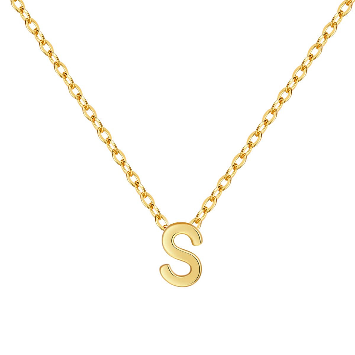 yfstyleA-Z Initial Necklaces for Women 14K Dainty Necklace Stainless Steel Letter Necklaces Initial Pendant Necklace Dainty Gold Letter Necklace Gold Plated Initial Necklace Jewelry Gift for Women