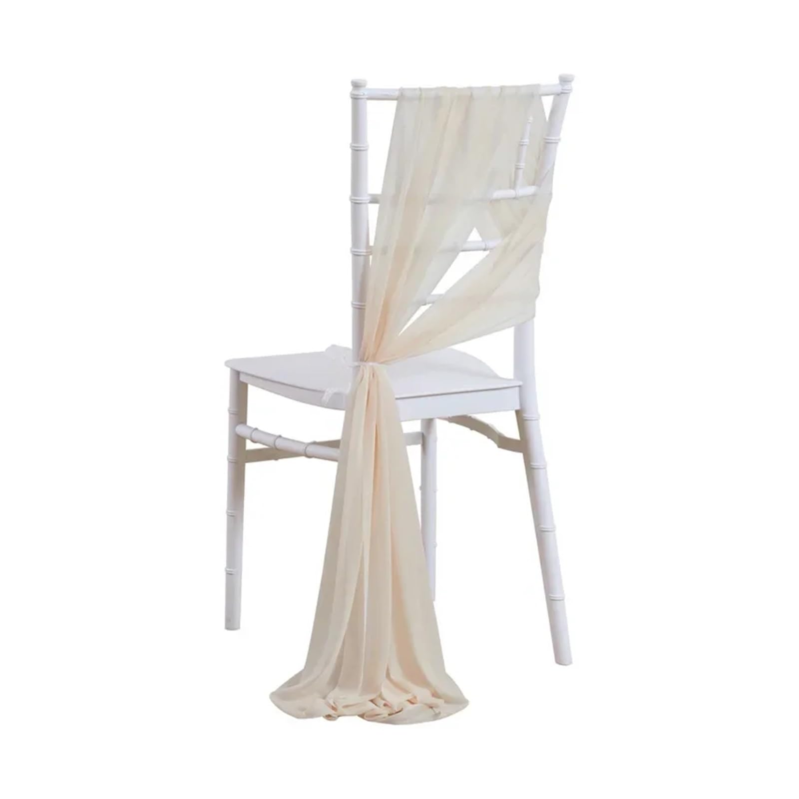 Sourcing Map Fascia Per Sedia In Chiffon Per Matrimoni, 100 Pezzi, Beige, 2,7x17,8 Cm, Tenda Per Schienale E Fiocco