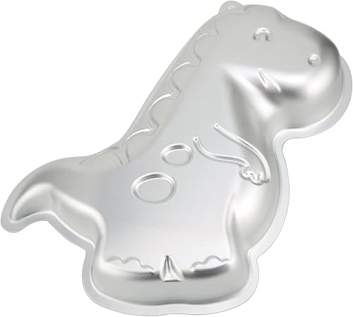Miniatura 3 de Pormasbenzer Molde de aluminio con forma de dinosaurio para tartas en 3D, molde para hornear pasteles para cumpleaños, aniversario, fiesta, Navidad