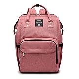 LEQUEEN Diaper Bag Backpack with Multi-Function Waterproof Maternity Nappy Bags for Mom & Dad Large Capacity Travel Stylish and Durable Organizer Baby Care Bag (red)