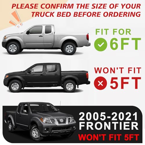 Image of TripleAliners Truck Mat Compatible with 2005-2021 Nissan Frontier 6FT Accessories, Truck Bed Mat Heavy Duty Custom Fit All Weather Protection TPE Pickup Liner