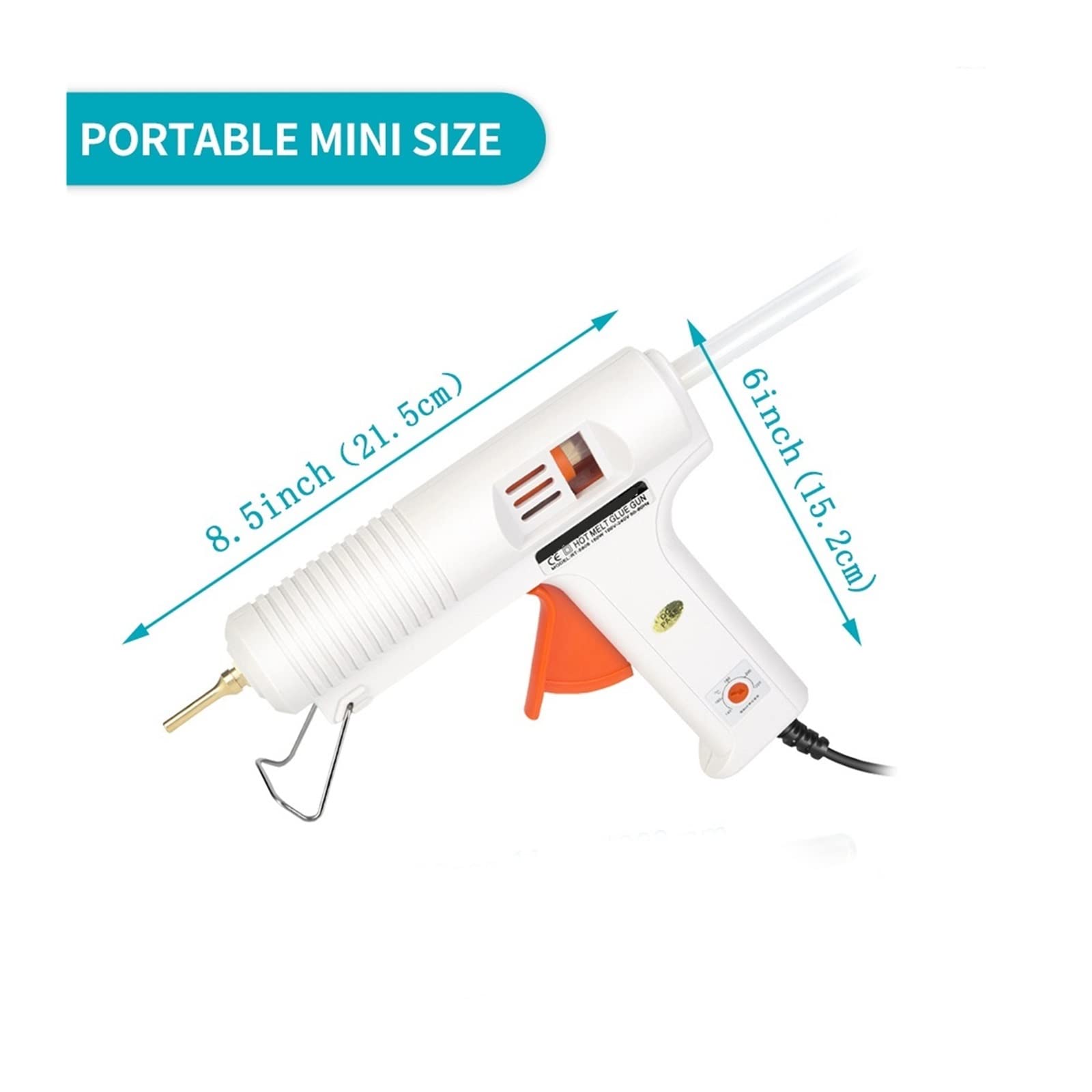 150W Pistolet Do Klejenia Na Gorąco Inteligentna Regulacja Temperatury Miedziana Dysza Grzałka Średnica Kufy 11mm Craft Repair Tool Szybkie Niezawodne Klejenie(3)