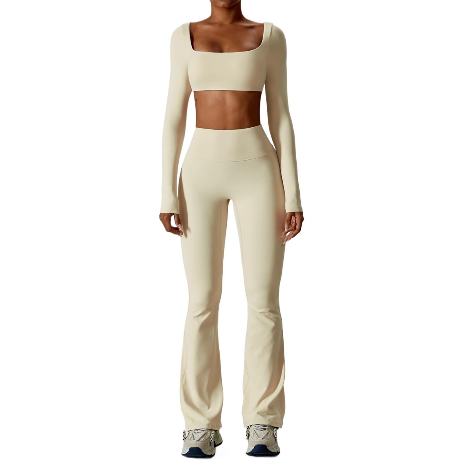 Mujer Conjunto de Ropa de Yoga Conjunto de yoga 2 uds ropa deportiva sin costuras gimnasio Legging Fitness sujetador Crop Top trajes deportivos de manga larga