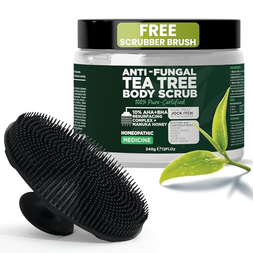 Image of Antifungal Body Scrub with Tea Tree Oil Soothes Itchy Skin & Rashes