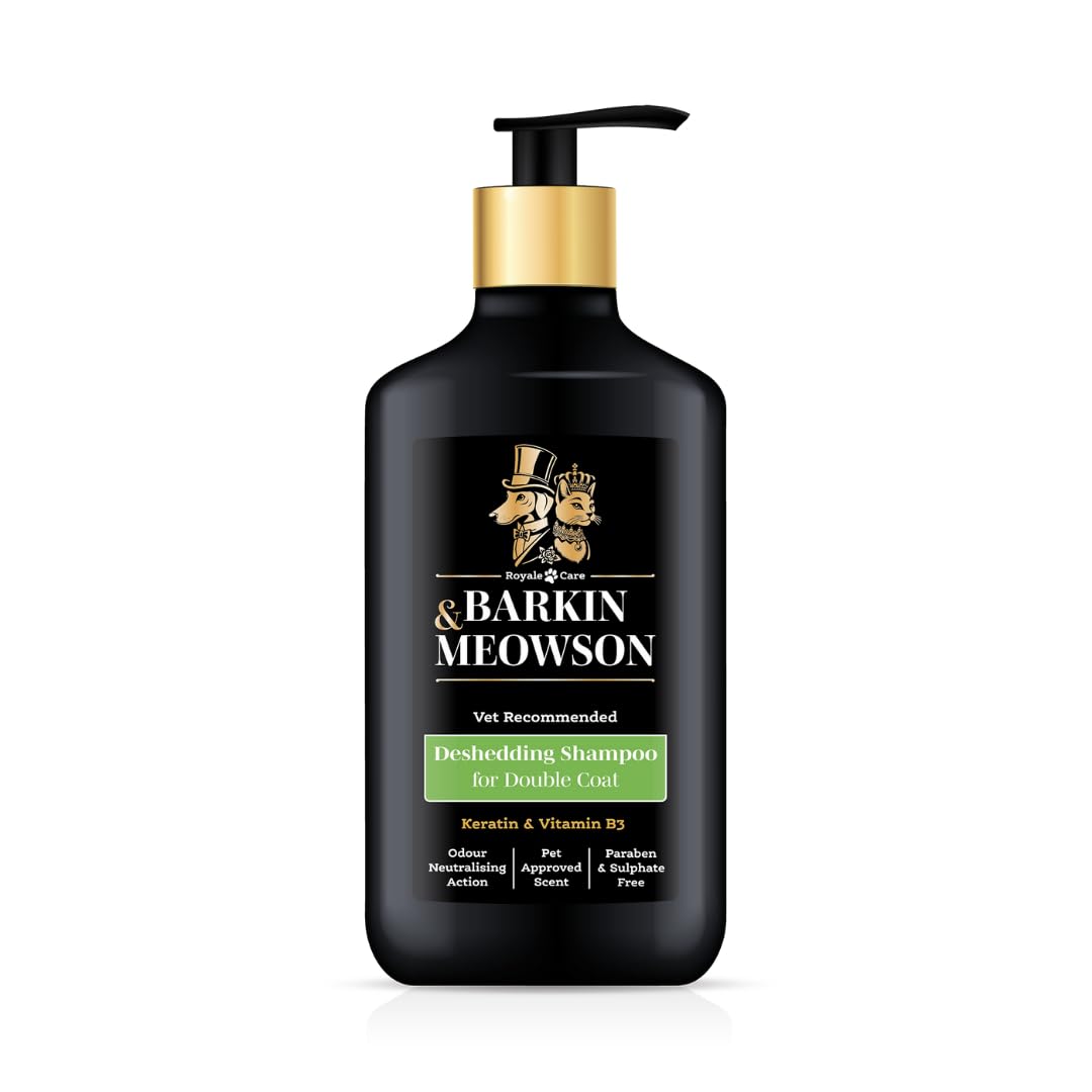 Barkin & Meowson Deshedding Dog Shampoo for Double Coat 350ml / 11.83 fl.oz - Vitamin B3 and Keratin, Pet-Friendly Scent