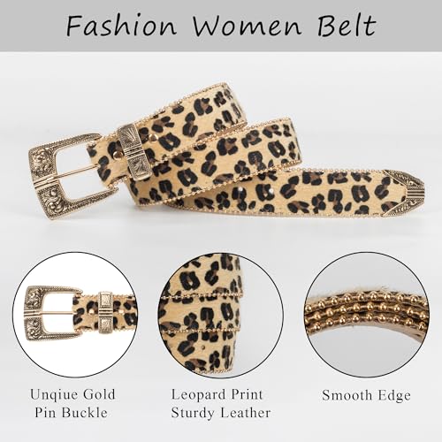 Women's Leopard-Belt Casual-Belts - Fashion Leopard Print Faux Leather Belts with Pin Buckle for Jeans Pants3