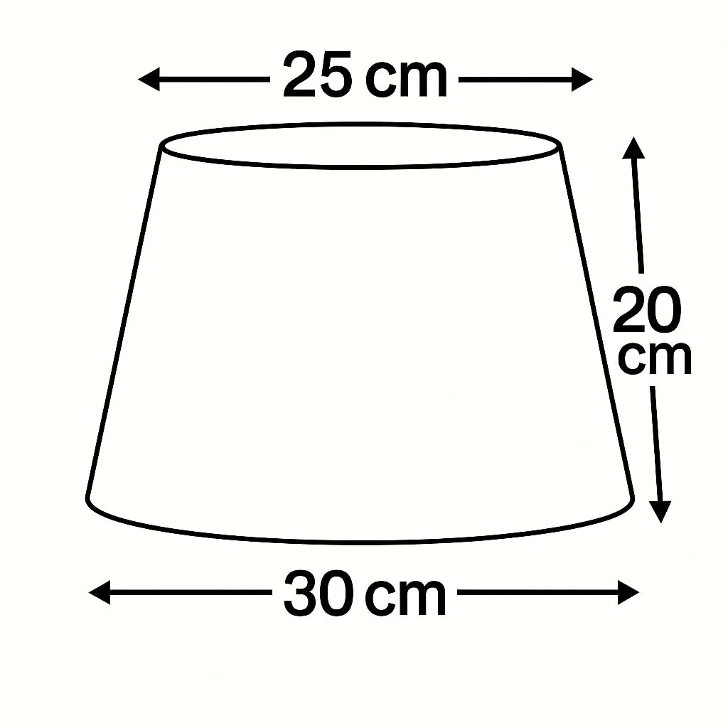 30 cm Paralume Tessuto di Cotone con PVC Bianco, Prodotto Artigianale, per Lampada da Tavolo, Piantana (Avorio)