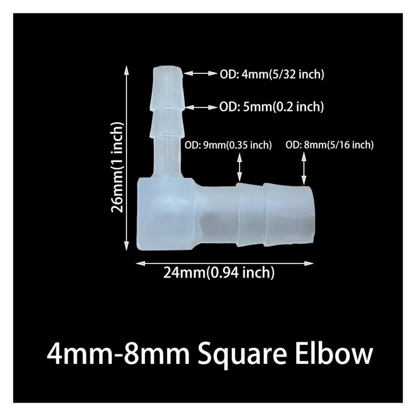5 sztuk kątowe plastikowe złącze węża Pagoda kolanko w kształcie litery L różne średnice zewnętrzne nawadnianie ogrodu akwarium(10mm-12mm 5Pcs)