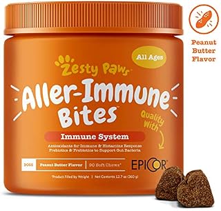 Zesty Paws Allergy Immune Supplement for Dogs - with Omega 3 Wild Alaskan