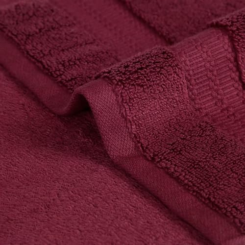 Image of Trident Face Towels, Nectarsoft Collection, Wash Towel, 100% Cotton Towels for Men /Women, 625 GSM, 3 Pc Face Towels - Berry Wine