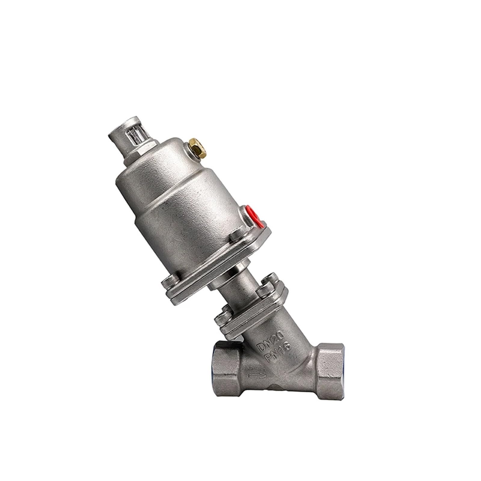 Vanne à siège pneumatique inox 1/2" à 2" 16 bars pour vapeur et gaz