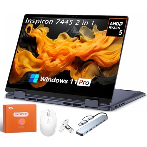 Dell inspiron 14 2-in-1 Laptop, AMD R5 8640HS (Up to 4.9 GHz), 14