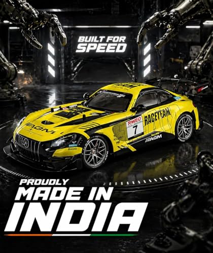 Image of Royal Cellar RC Drift Car 1:24 Scale 4WD | 20KM /H High-Speed Remote Control Car with LED Lights | 2.4GHz Rechargeable Drift Racing Car with Extra Tires & Cones | Gift Boys & Girls (GTR)