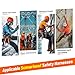 QFU Safety harness fall protection kit, equipped with shock-absorbing ropes, full-body safety harness for roof work (orange and black)