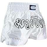 BAY® REMY mit traditioneller Thaischrift, Thaiboxhose, weiß,Silber,grau M