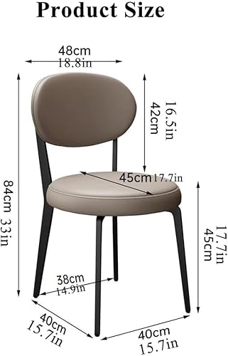 Miniatura 2 de YCKEGEW Sillas de comedor modernas de piel sintética, 2 piezas, sillas laterales para sala de estar, sillas de restaurante con respaldo, silla