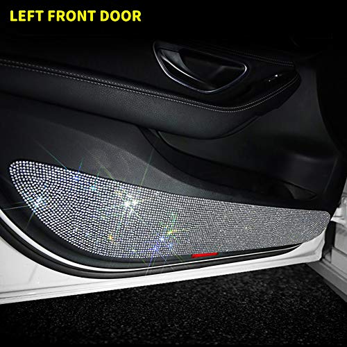 Image of eing Bling Car Door Anti-kick Pad Crystal Door Protective Pad Universal Anti-Kick Dirty Stickers Anti-Collision Stickers,4 Pack /Set(2 Pack for Front Door and 2 Pack for Back Seat Door), Pure White