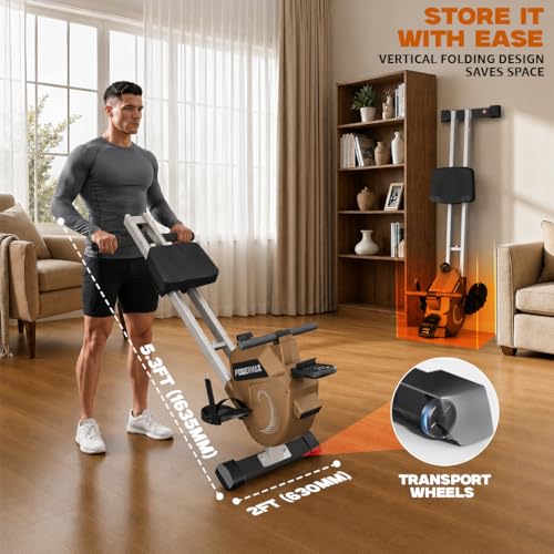 Image of PowerMax Fitness RH-125 Rowing Machine for Home Use, 16-Level Magnetic Adjustable Resistance | 4KG Flywheel | 79cm Slide Rail Length | LCD Display | Full Body Cardio Workout