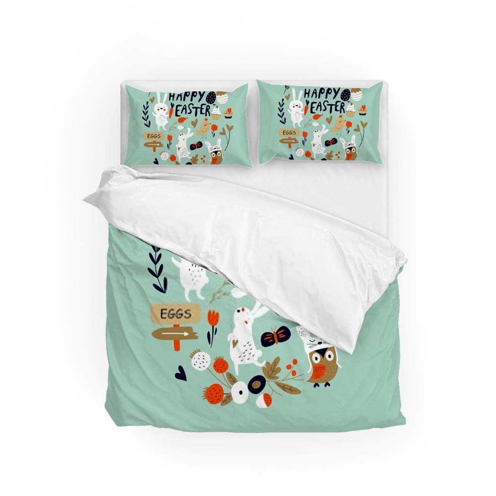 Housse de couette ultra douce CHEHONG parure anti-plis pour grand confort