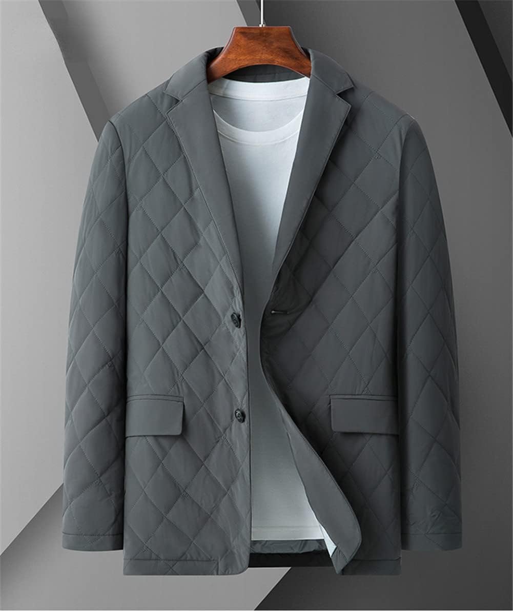 White Duck Down Men's Blazer Solid Color Single Breasted Casual Coats Autumn Down Jackets