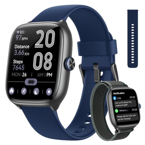 Image of Smart Watch for Men Women Android & iPhone [40mm 3 Bands, Deep Blue]