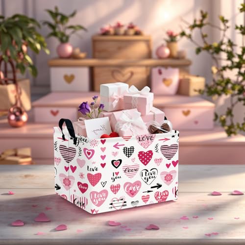 Image of Cute Heart Valentine's Day Basket Gifts Empty Storage Basket for Kid and Baby Room Decor (Personalized Creative Heart)